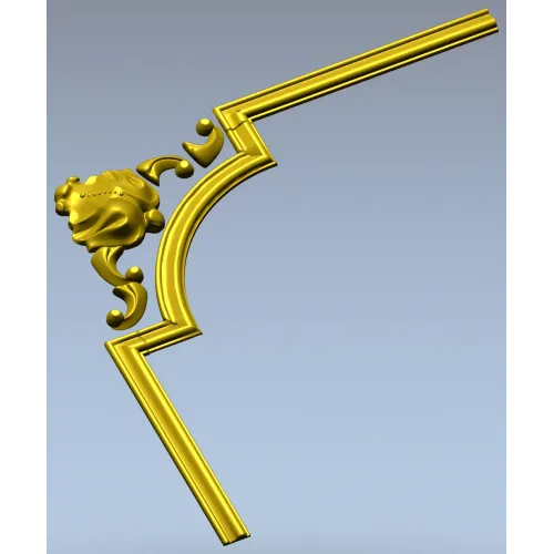 Baroque corner blossom - STL 3D model for CNC router