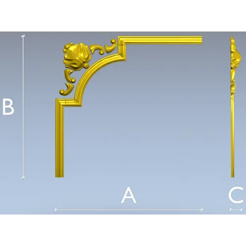 Baroque corner blossom - STL 3D model for CNC router