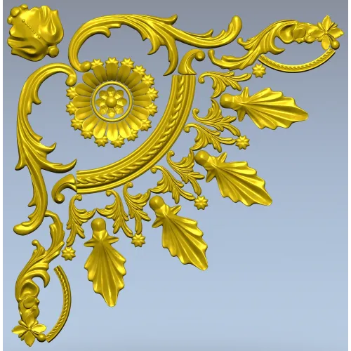 Ornate Rosette Corner STL for CNC