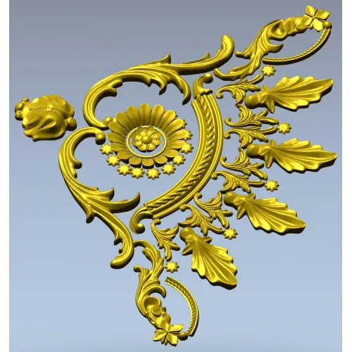 Ornate Rosette Corner STL for CNC