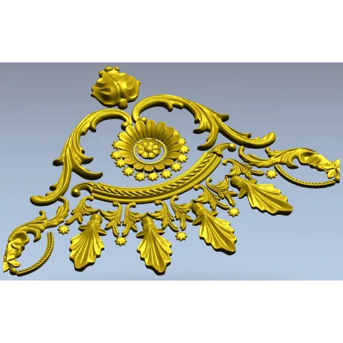 Ornate Rosette Corner STL for CNC