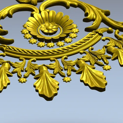 Ornate Rosette Corner STL for CNC