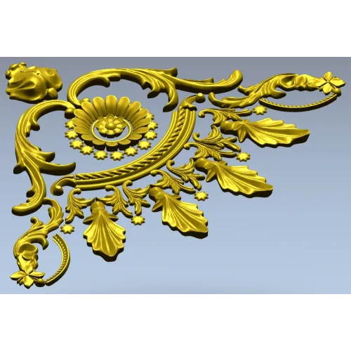 Ornate Rosette Corner STL for CNC