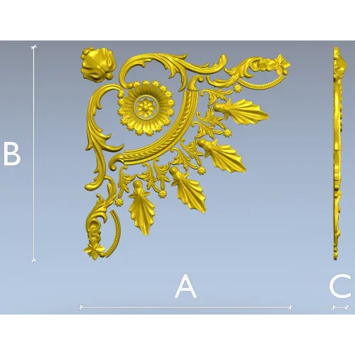Ornate Rosette Corner STL for CNC