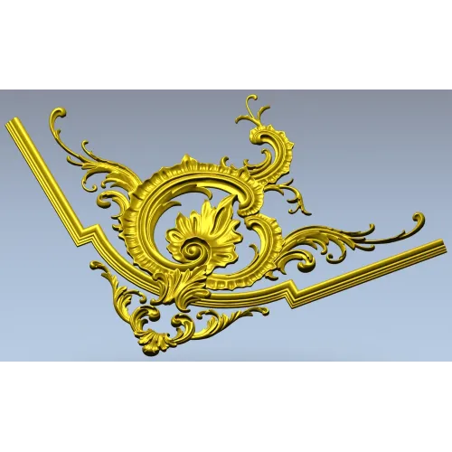 Угловой картуш в стиле рококо - 3D модель STL для ЧПУ