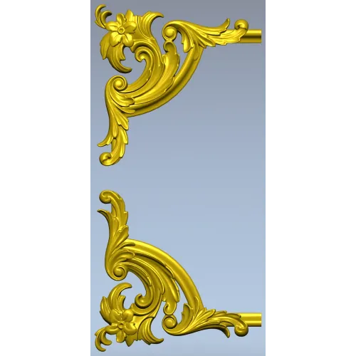 Угловой декор в стиле рококо - 3D модель STL для ЧПУ