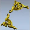 Угловой декор в стиле рококо - 3D модель STL для ЧПУ