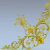 Rococo Floral Corner STL for CNC Carving