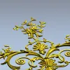 Rococo Floral Corner STL for CNC Carving