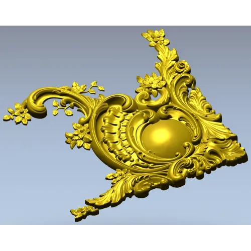 Угловой картуш в стиле рокайль - 3D модель STL для ЧПУ