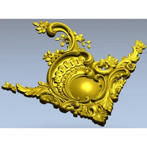 Угловой картуш в стиле рокайль - 3D модель STL для ЧПУ