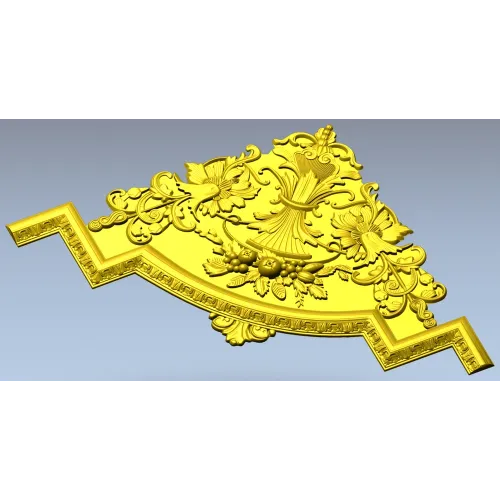 Угловой декор "Флора-акант" - 3D модель STL для ЧПУ