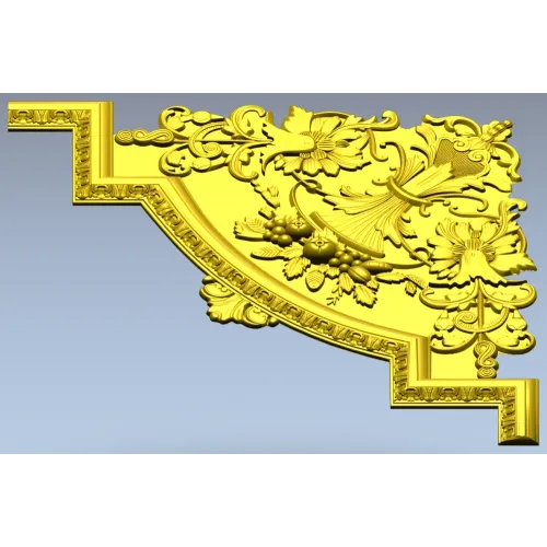 Угловой декор "Флора-акант" - 3D модель STL для ЧПУ