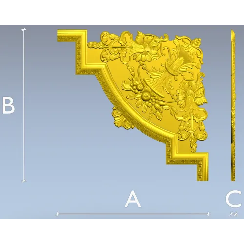 Угловой декор "Флора-акант" - 3D модель STL для ЧПУ