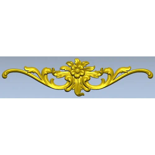 Rococo Floral Cartouche STL 3D Model for CNC