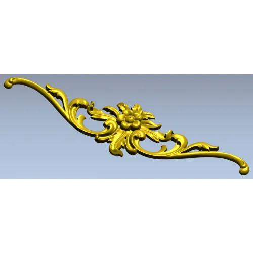 Rococo Floral Cartouche STL 3D Model for CNC