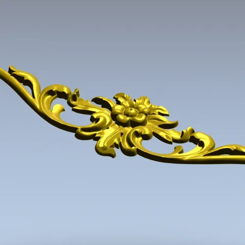 Rococo Floral Cartouche STL 3D Model for CNC