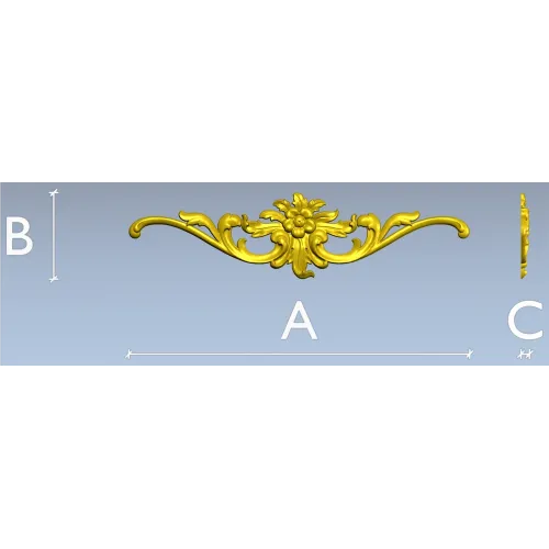 Rococo Floral Cartouche STL 3D Model for CNC