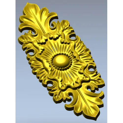 Gilded Acanthus Rosette Decorative Plaque STL