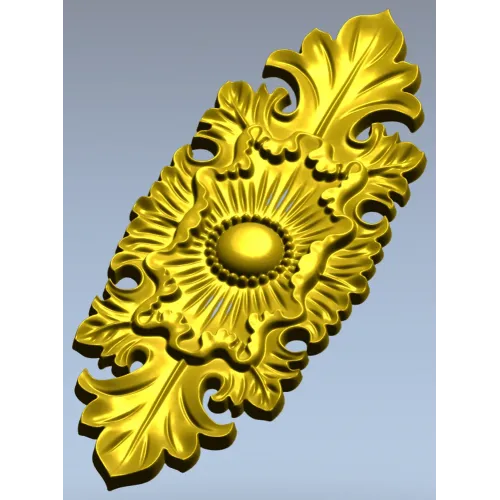 Gilded Acanthus Rosette Decorative Plaque STL