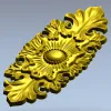 Gilded Acanthus Rosette Decorative Plaque STL