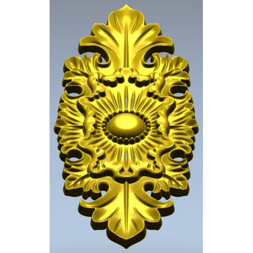 Gilded Acanthus Rosette Decorative Plaque STL