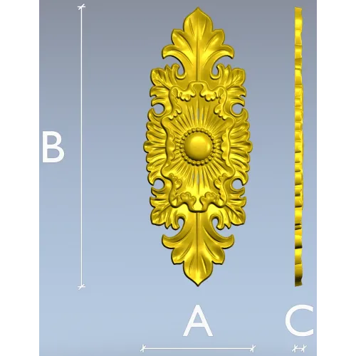Gilded Acanthus Rosette Decorative Plaque STL