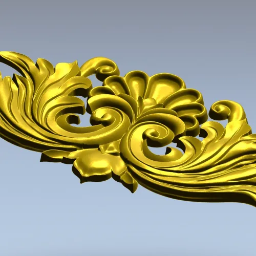 Acanthus Shell Cartouche STL for CNC