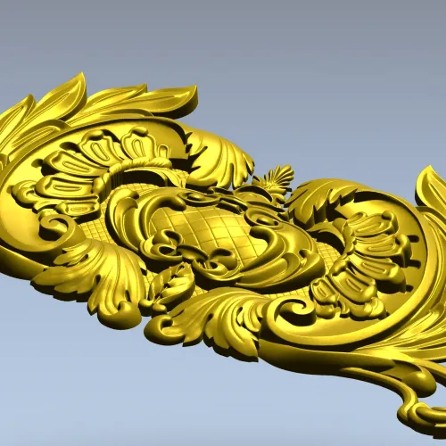 Baroque Acanthus Cartouche - STL 3D Model for CNC Router