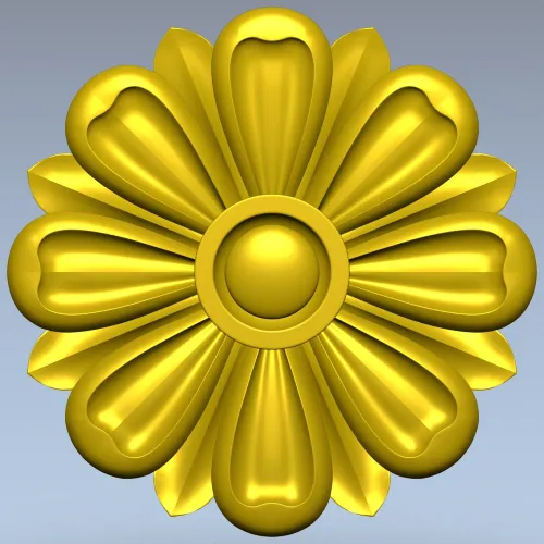 Classic Floral Rosette STL for CNC Milling
