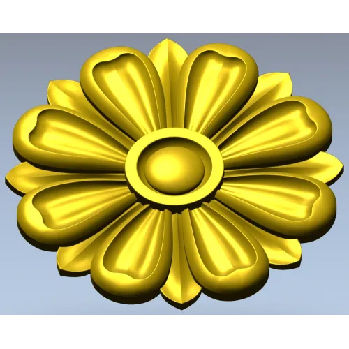 Classic Floral Rosette STL for CNC Milling