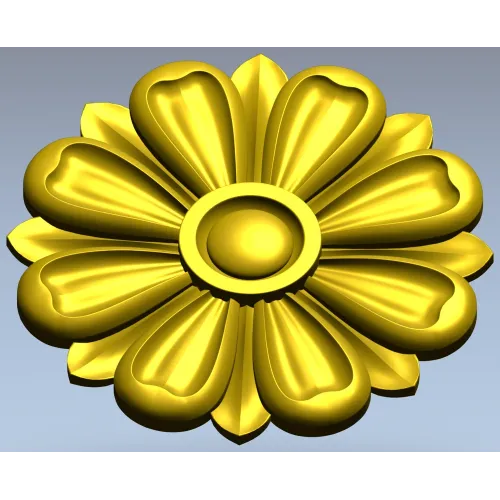 Classic Floral Rosette STL for CNC Milling