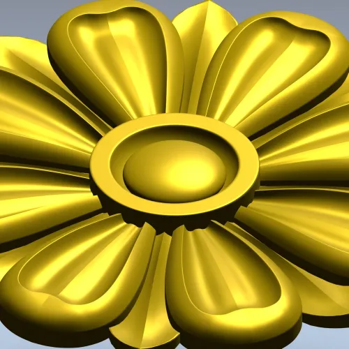 Classic Floral Rosette STL for CNC Milling