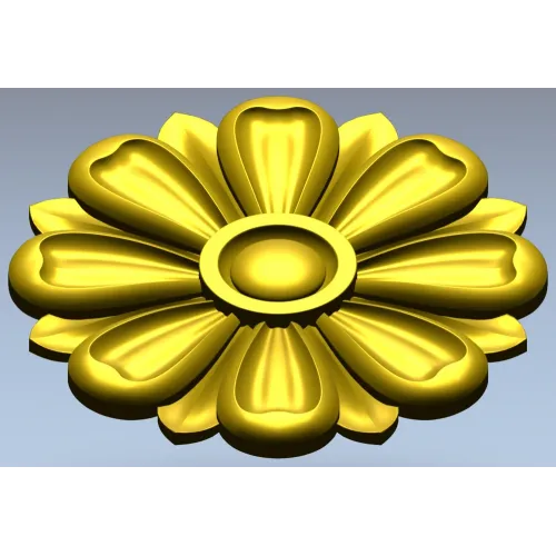 Classic Floral Rosette STL for CNC Milling
