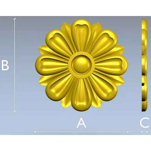 Classic Floral Rosette STL for CNC Milling