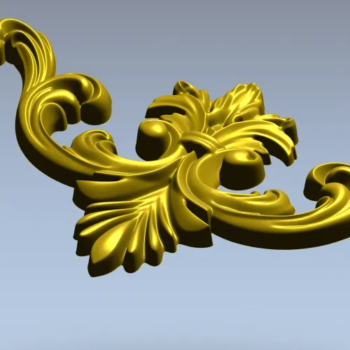 Baroque Acanthus Cartouche - STL 3D model for CNC carving