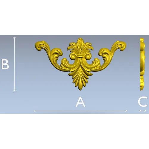 Baroque Acanthus Cartouche - STL 3D model for CNC carving