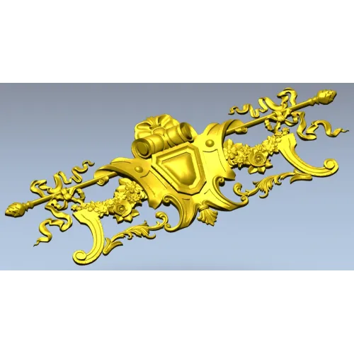 Baroque Cartouche 3D STL for CNC Router