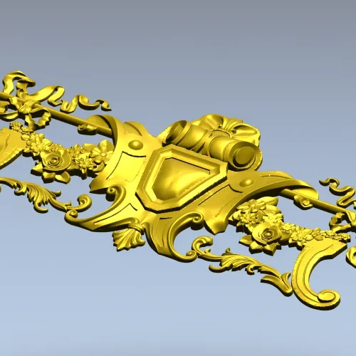 Baroque Cartouche 3D STL for CNC Router