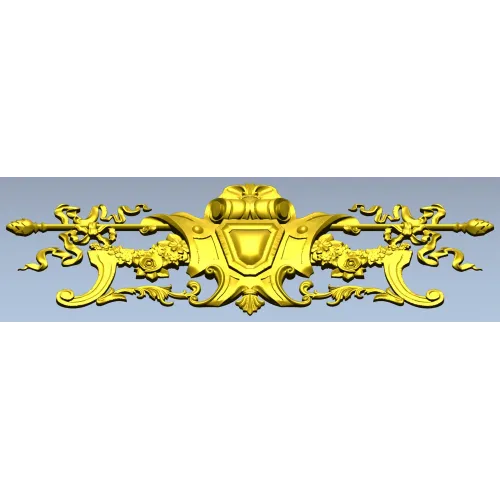 Baroque Cartouche 3D STL for CNC Router