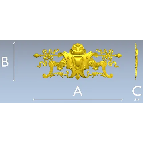 Baroque Cartouche 3D STL for CNC Router