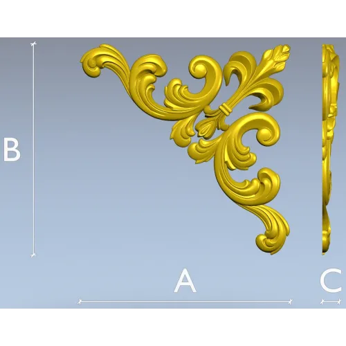 Baroque Acanthus Corner STL