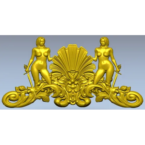 Shell Maidens Cartouche - STL 3D model for CNC milling