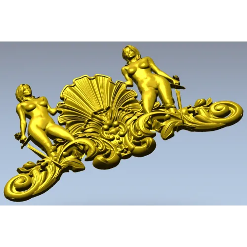 Shell Maidens Cartouche - STL 3D model for CNC milling