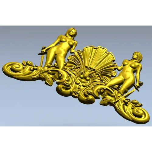 Shell Maidens Cartouche - STL 3D model for CNC milling