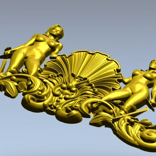 Shell Maidens Cartouche - STL 3D model for CNC milling