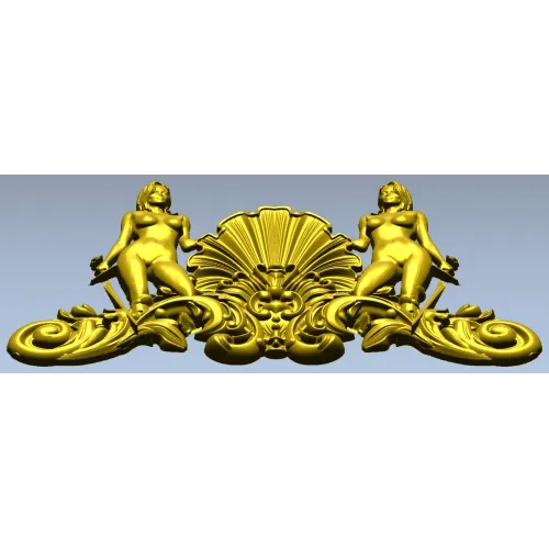 Shell Maidens Cartouche - STL 3D model for CNC milling