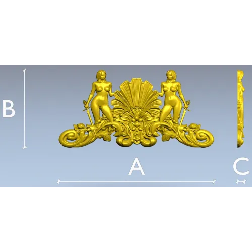 Shell Maidens Cartouche - STL 3D model for CNC milling