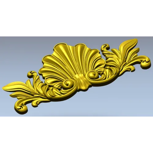 Shell & Acanthus Central Ornament - 3D STL for CNC