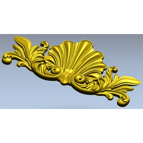 Shell & Acanthus Central Ornament - 3D STL for CNC